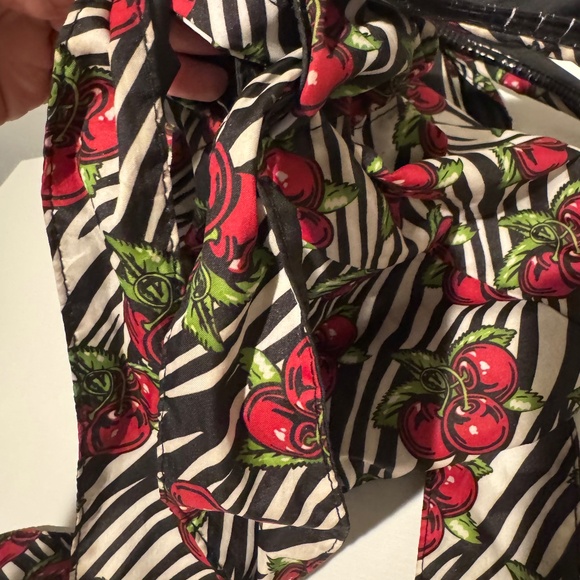 Betsy Johnson purse zebra stripe cherry pattern - Picture 5 of 6